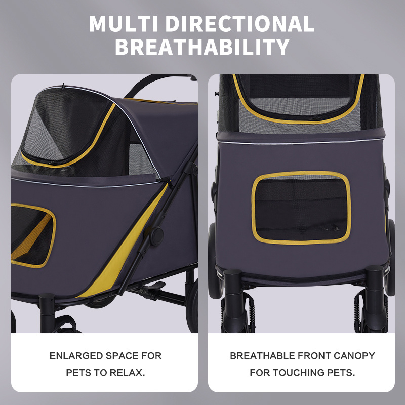 Hot Breathable Animal  luxury 4 wheels   Large  pet  cat  dog  Stroller with  Storage Space