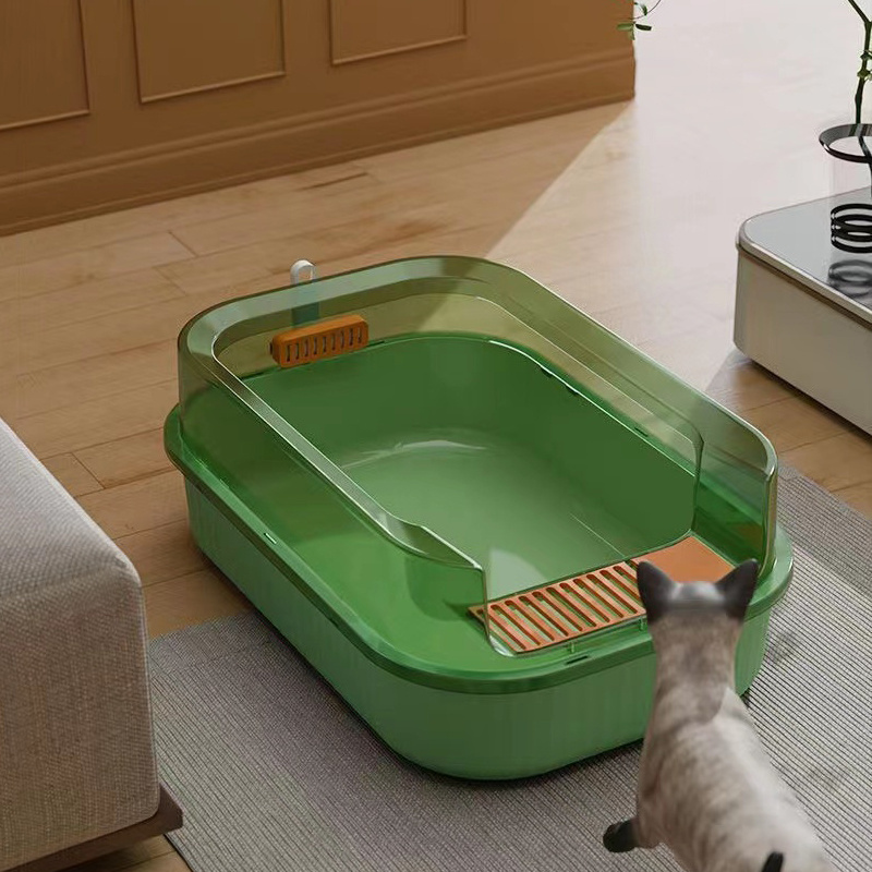 Litter Box - Never Absorbs Odor, Stains, or Rusts - No Residue Build Up - Easy Cleaning Litterbox Design