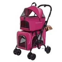 2023 hot sale twins pet trolley carrier with wheels big dog pet stroller for park