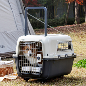 Factory Price Portable Airline Approved Wire Door Plastic Pet Cat Puppy Dog Travel Carrier Cage Crate Kennel