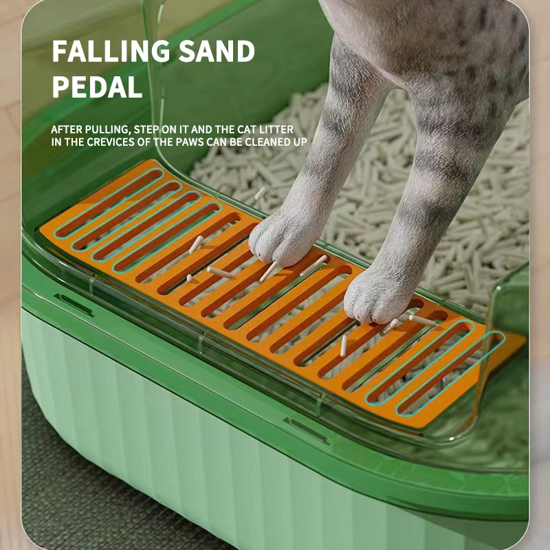 Litter Box - Never Absorbs Odor, Stains, or Rusts - No Residue Build Up - Easy Cleaning Litterbox Design