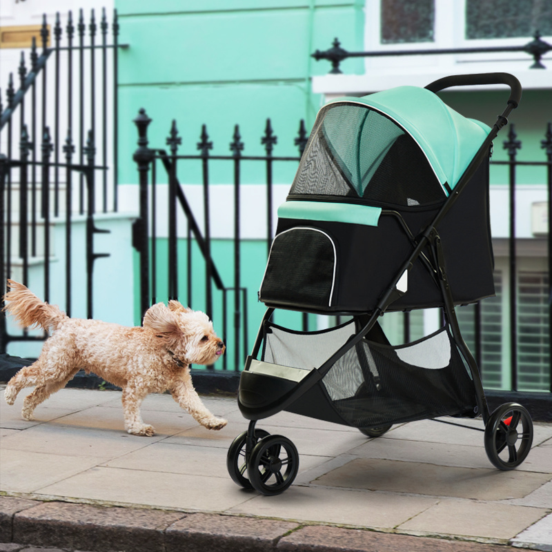 Outdoor Pet Trolley Cart One Hand Folding  Pet Dog Stroller for Pet