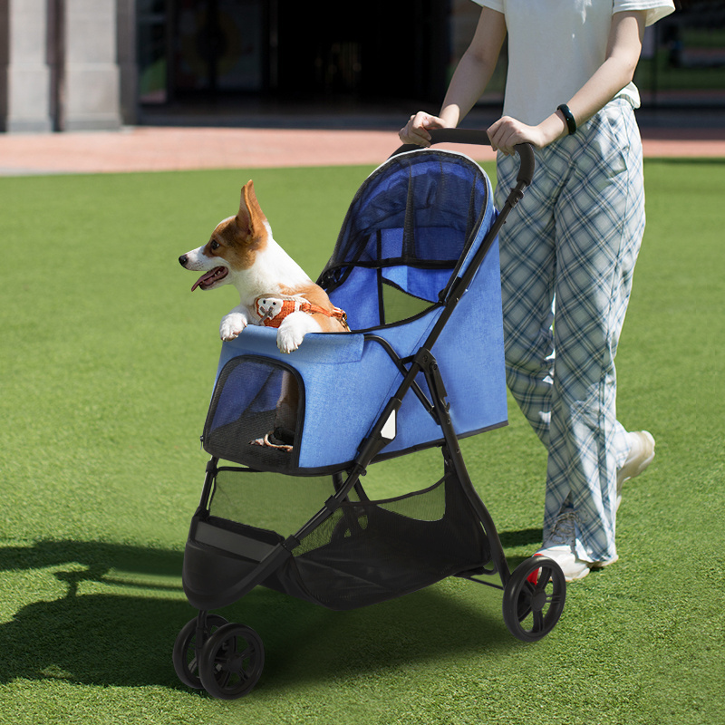 Factory Cheap Price Folding 3 Wheels pet stroller lightweight pet troller dog for Small Medium Cats Dogs