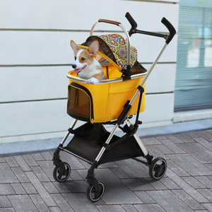 Wholesale Capable Pet Travel Stroller Small Dog Sroller Cat Pram Jogger Buggy Detachable Pet Stroller With 4 Wheels