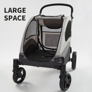 Breathable Large Dog Stroller Trolley Storage Space Pet Jogger Travelling Carrier Pet Dog Stroller with 4 Wheel