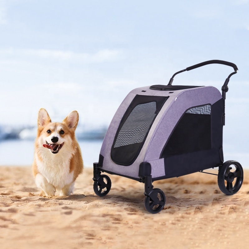 High Quality Factory Outlet Extra Large Big Dog Stroller 60KG Pet Outdoor Travel Carrier Durable Pet Dog Stroller