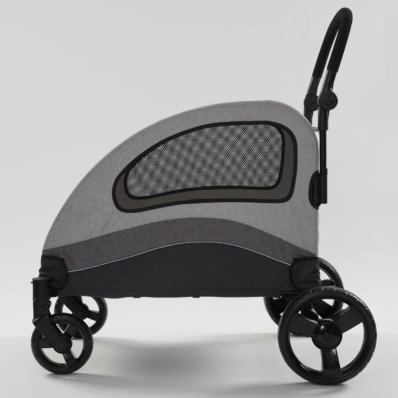 Wholesale 4 Wheel Dog Stroller for Large or 2 Dogs Foldable Travel Carriage Quick Installation Pet Stroller Wheeled Pet Carrier