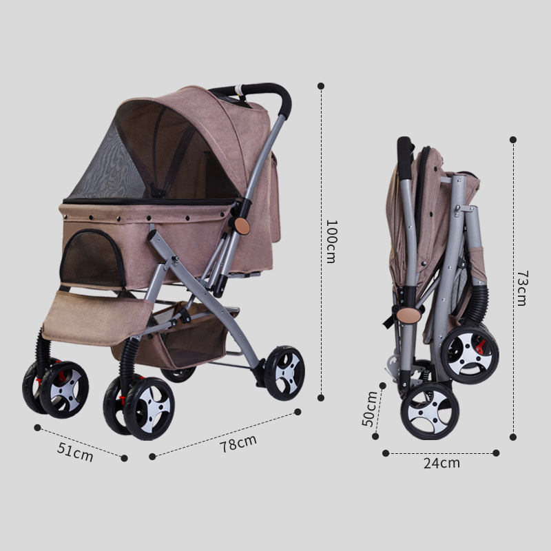 Plant Sell Pet Strollers Portable Folding Travel Dog Stroller Pet Trolley Cat Cart Carrier