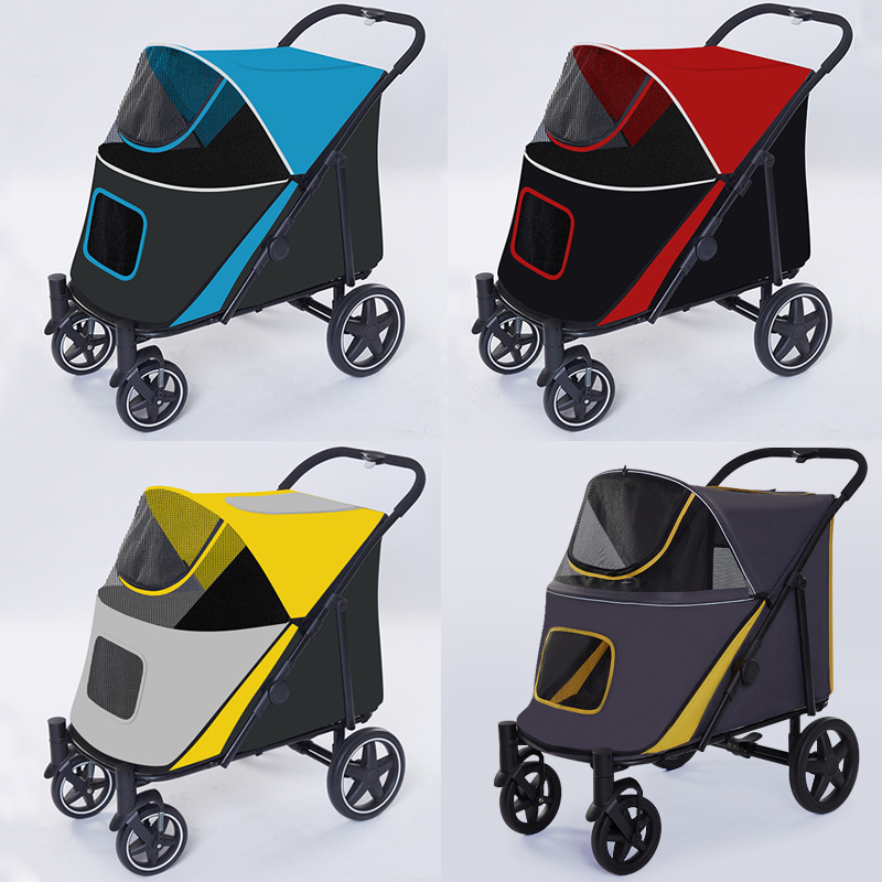 OEM customized Portable Pet Rover Premium Heavy Duty Dog Cat Pet Show Trolley Large Dog Stroller