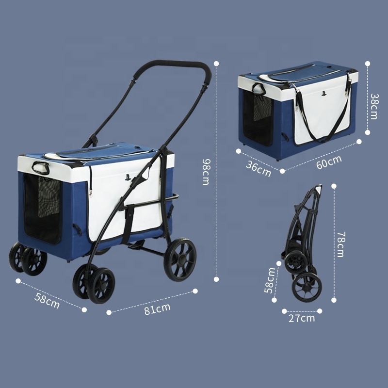 New Factory 2-in-1 Carrier Best Pet Stroller  Detachable Pet Carrier Dog Stroller  for Travelling Outdoors