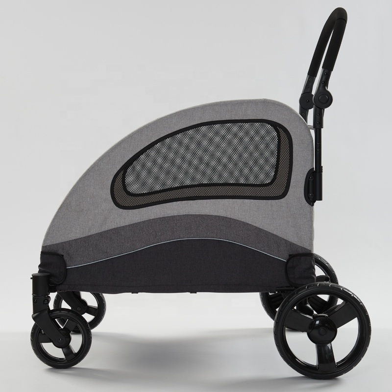 Breathable Large Dog Stroller Trolley Storage Space Pet Jogger Travelling Carrier Pet Dog Stroller with 4 Wheel