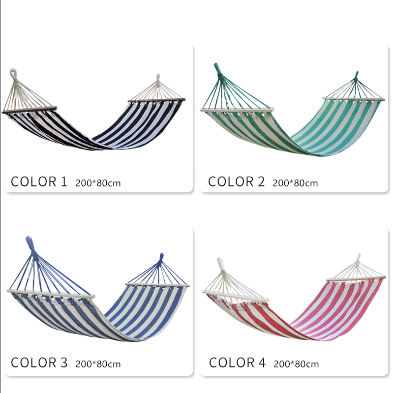 Portable Outdoor Camping Soft Canvas Cotton Fabric Hammock Cotton Hanging Chair Swing Hammock