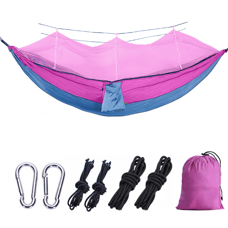 Manufacturers direct wholesale outdoor camping portable nylon High Density mosquito net hammock