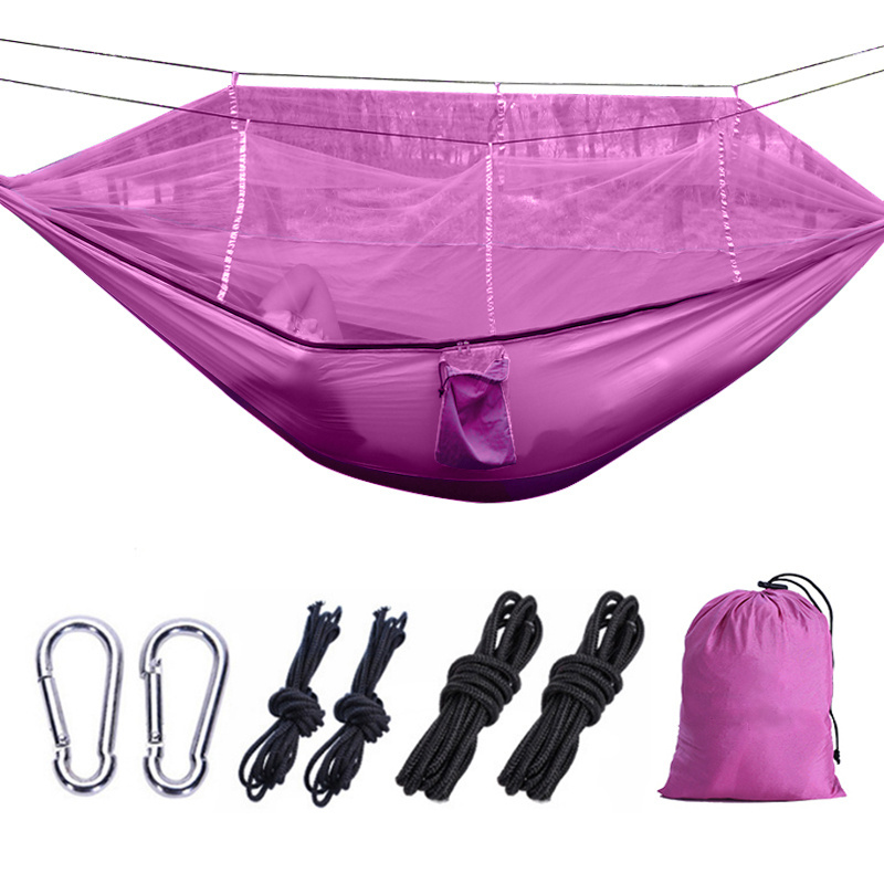 Manufacturers direct wholesale outdoor camping portable nylon High Density mosquito net hammock