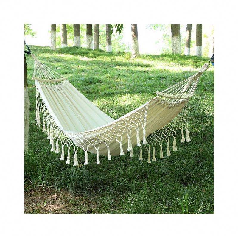 Fashion Outdoor tassel hammock anti rollover canvas photography props hammock swing