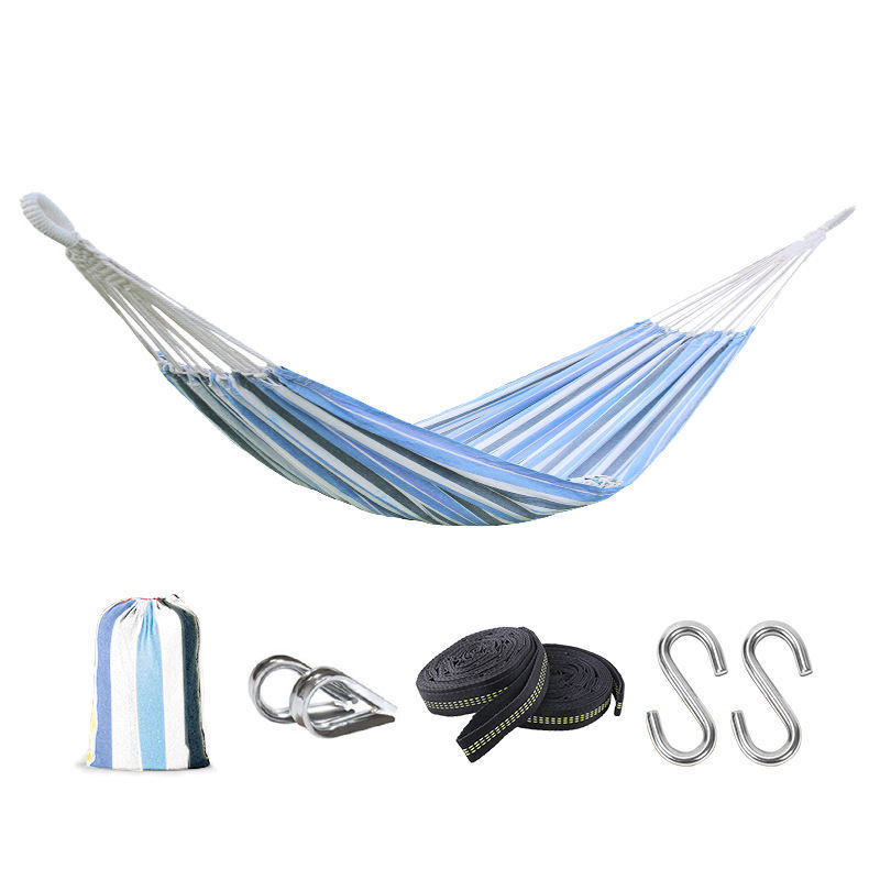 Outdoor High Quality Beach Hammock Two Person Extra Large Soft Canvas Cotton Fabric Hammock With Carrying Bag