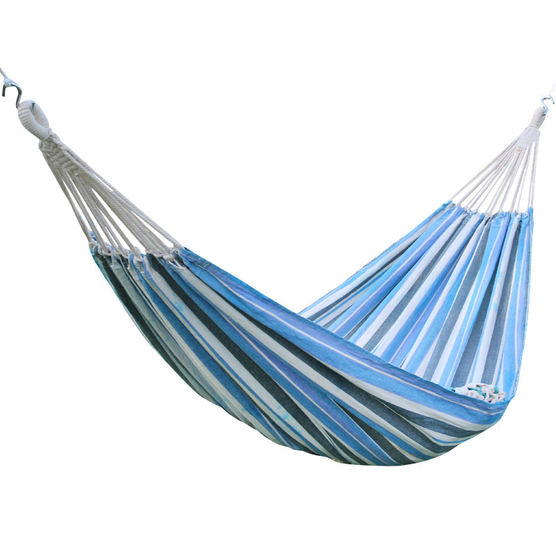 Outdoor High Quality Beach Hammock Two Person Extra Large Soft Canvas Cotton Fabric Hammock With Carrying Bag