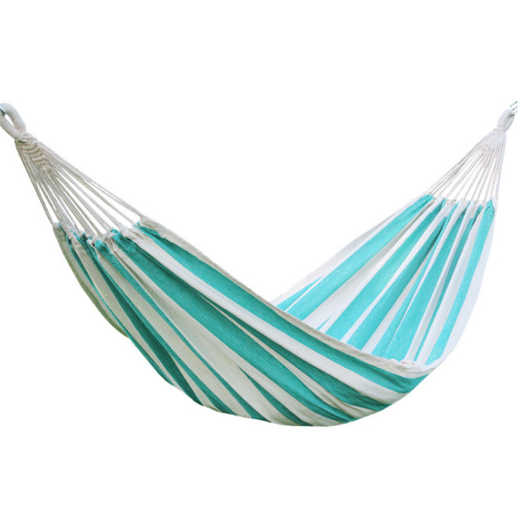 Outdoor High Quality Beach Hammock Two Person Extra Large Soft Canvas Cotton Fabric Hammock With Carrying Bag