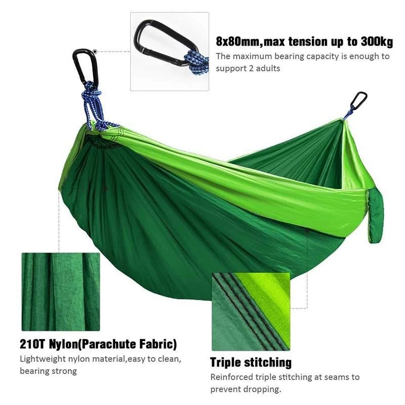 Hot selling Outdoor Hammock Double person Camping  Anti rollover  Portable folding Hammock