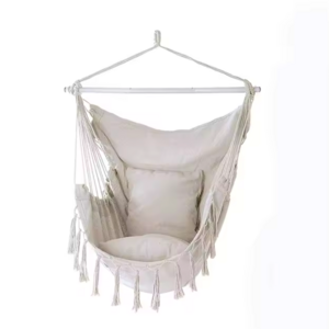 New Macrame Boho Indoor Hanging Hammock Swing Chair Bedroom Hanging Swing Chair With Bead Tassel