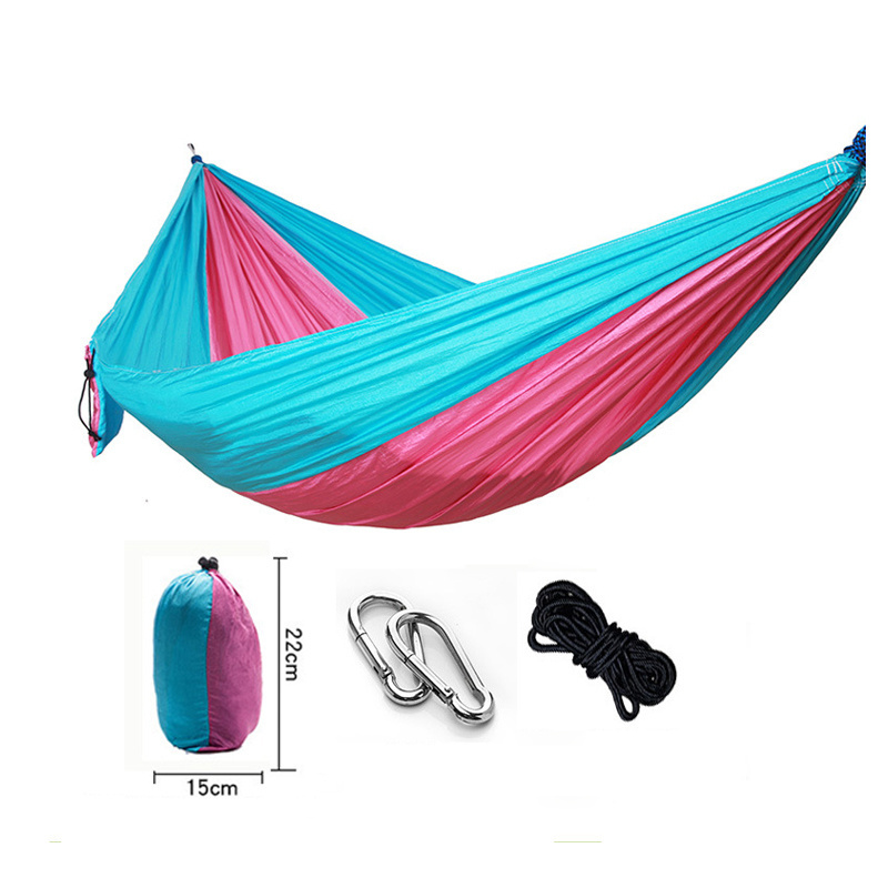 High Quality Custom Logo Nylon Parachute Hammocks Double Single Portable Lightweight Outdoors Camping Hammock