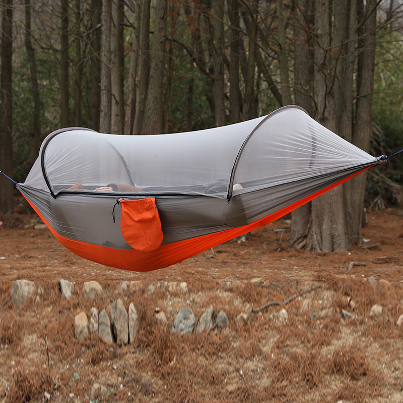 Parachute cloth automatic quick opening camping hammock type outdoor camping net mosquito hammock