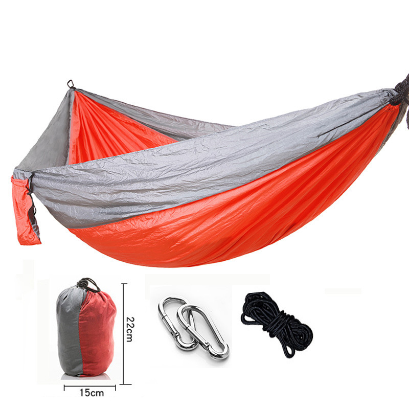 High Quality Custom Logo Nylon Parachute Hammocks Double Single Portable Lightweight Outdoors Camping Hammock