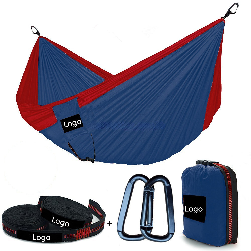 portable parachute double nylon camping hammock with hammock straps