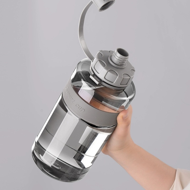 Large capacity sports kettle high temperature anti drop straw cup plastic lightweight water bottle camping