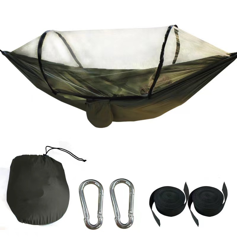 Parachute cloth automatic quick opening camping hammock type outdoor camping net mosquito hammock