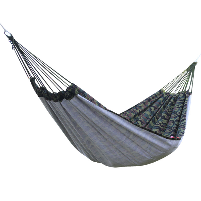 Factory Direct portable camo breathable double cotton canvas two-person outdoor camping hammock