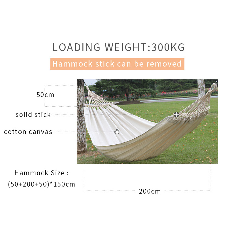 Manufacturers wholesale cotton fabric made into white comfortable woven canvas portable hammocks