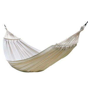 Manufacturers wholesale cotton fabric made into white comfortable woven canvas portable hammocks