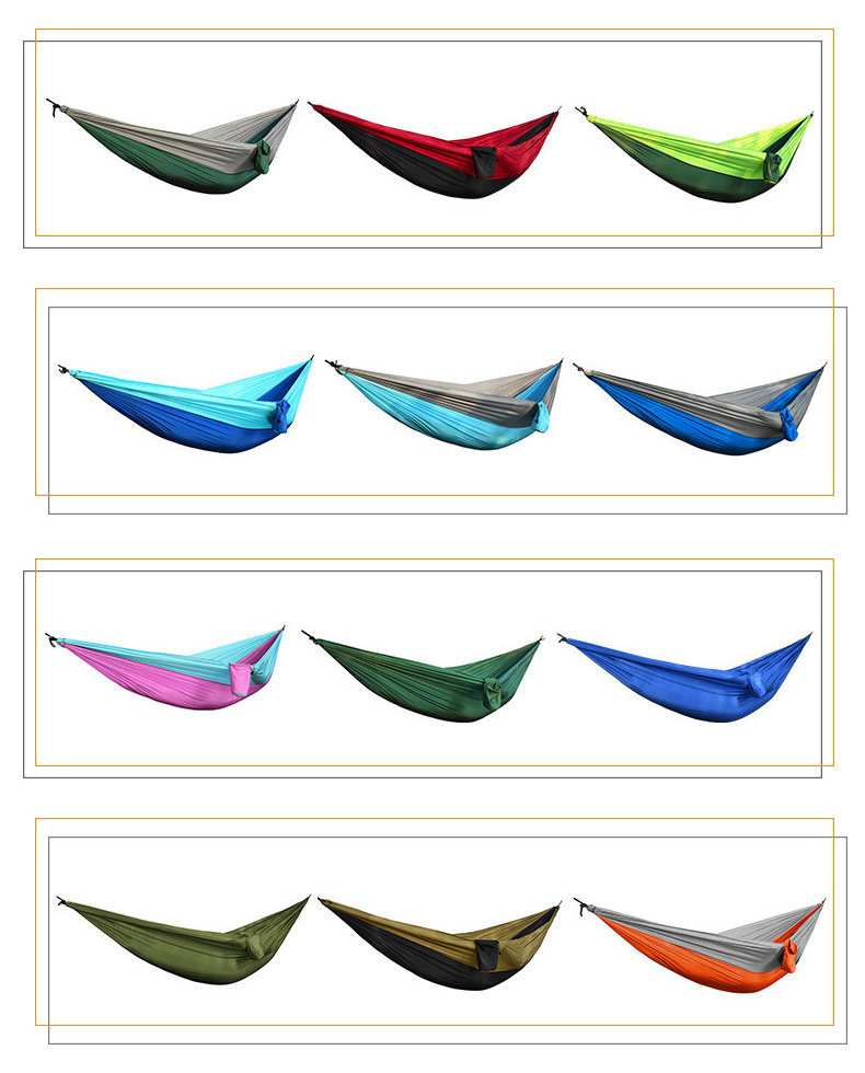 New Design Nylon Camping Hammock Double Hanging Swing Portable Outdoor Camping Hammock for Outside