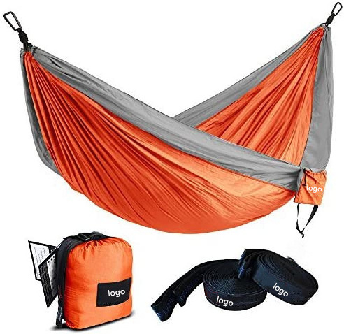 portable parachute double nylon camping hammock with hammock straps