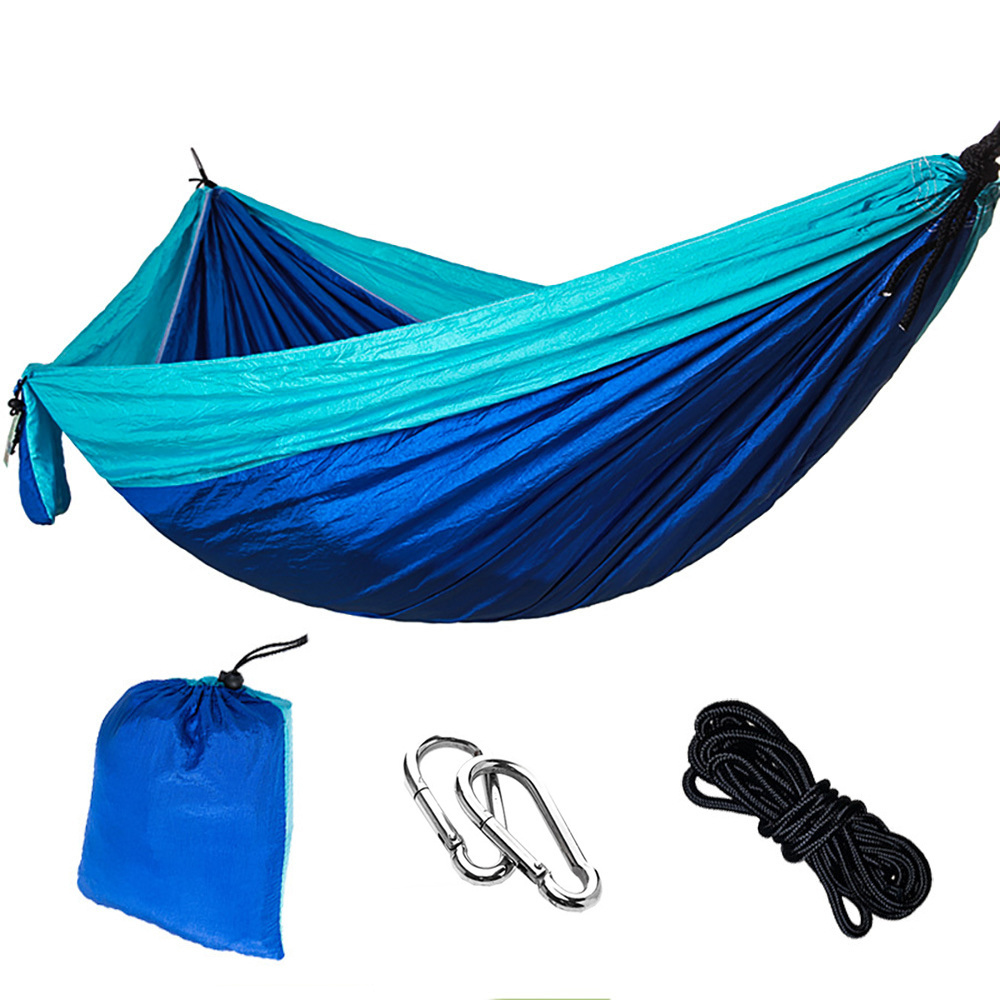 High Quality Custom Logo Nylon Parachute Hammocks Double Single Portable Lightweight Outdoors Camping Hammock