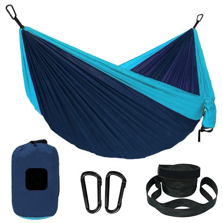 portable parachute double nylon camping hammock with hammock straps