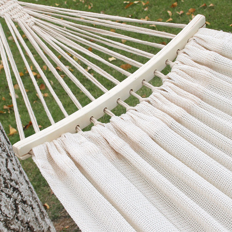 Manufacturers hot selling high quality anti tumble white fine mesh outdoor garden portable cotton hammock