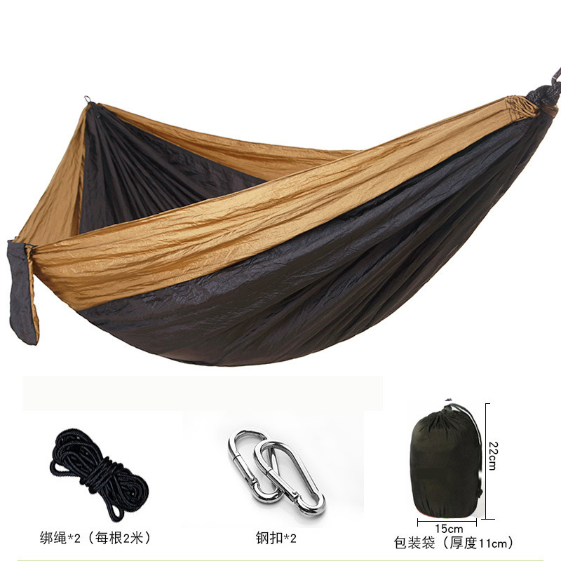 High Quality Custom Logo Nylon Parachute Hammocks Double Single Portable Lightweight Outdoors Camping Hammock