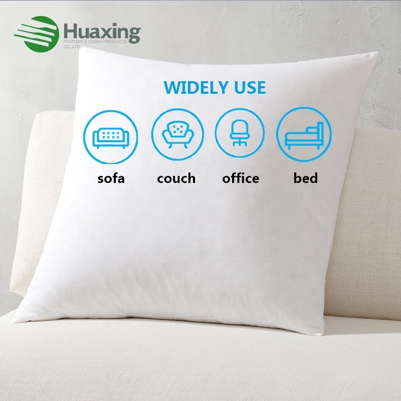 High Quality 100% feather Filling Cushion Insert throw pillow inserts Custom size Square White Pillow