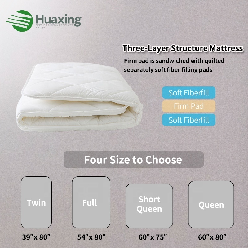 hot selling 100% cotton cover customized bed floor futon comfort mattress topper