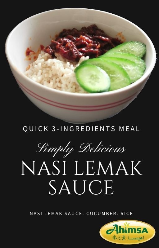 Ahimsa Nasi Lemak Sambal Bottle Sauce, Hot& Spicy Chili Plant-based Malaysian Coconut Rice Samba Instant Paste