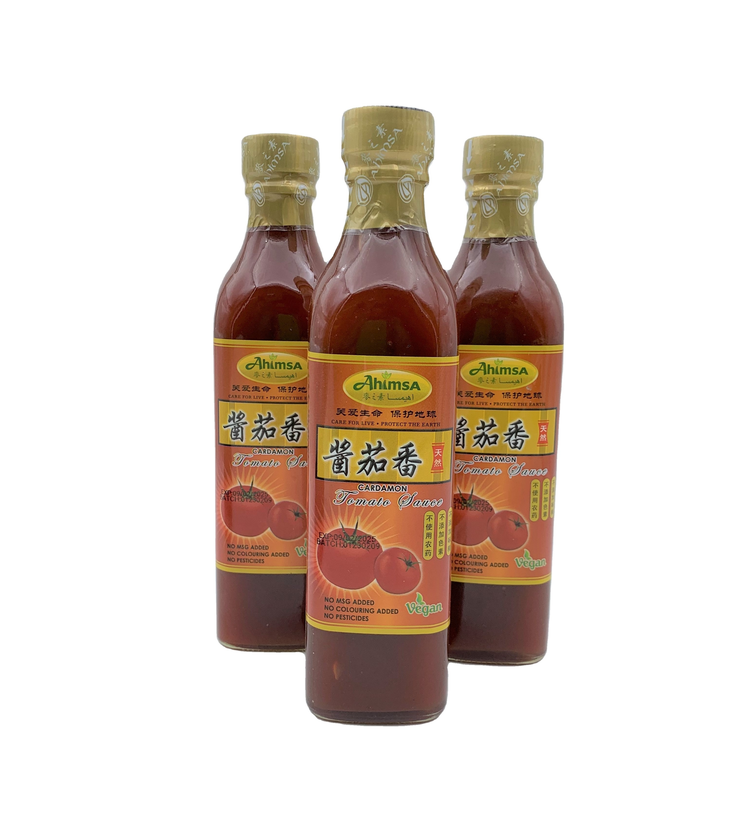 Halal BRC Liquid Glass Bottle Dipping Ketchup Cardamon Tomato Sauce Brewing Sweet Naturally-brewed Sauce Paste