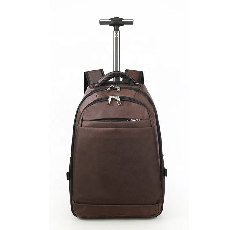 Hot new wholesale custom travel trolley bag men business laptop backpack with wheels oxford valise luggage suitcase for women