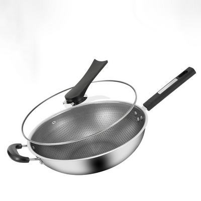 High Quality Rust-resistant Honeycomb Wok Non-stick Cookware Guaranteed Quality 304 Stainless Steel Wok