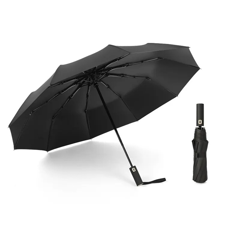 Wholesale Promotional 3 Folding UV Automatic Umbrella for Rain Windproof Sun Parasol Umbrella Custom Umbrella with Logo Prints