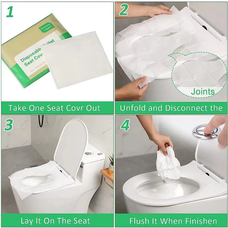 Wholesale flushable disposable toilet paper seat covers With individual package