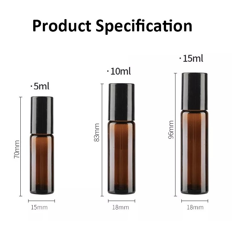 Customized Perfume Essential Oil Packaging Bottle 3mL 5ML 6ML 8ML 10ml 15mLPopular Flint Roller Bottle for Lip Balms