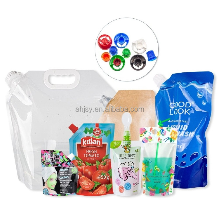 Juice Sealed Drink Pouches Clear Reclosable Hand Held Zipper Plastic Drinking Bags with Plastic Straw