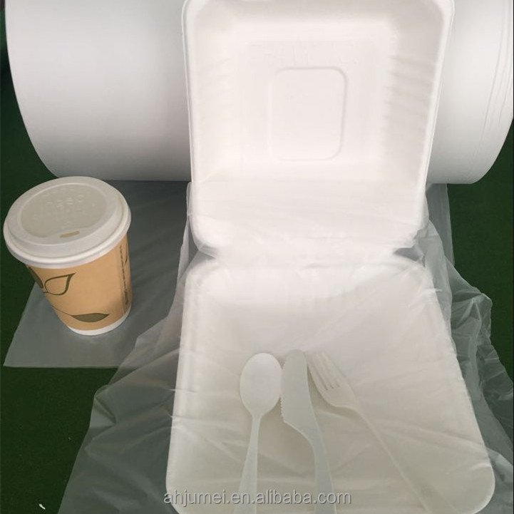 100% biodegradable and compostable plastic wrapping food film PLA/PBAT food grade lunch sheet